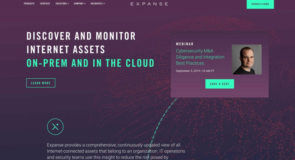 Expanse Marketing Site homepage