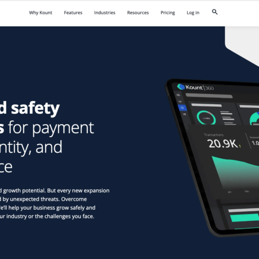 Kount.com homepage thumbnail